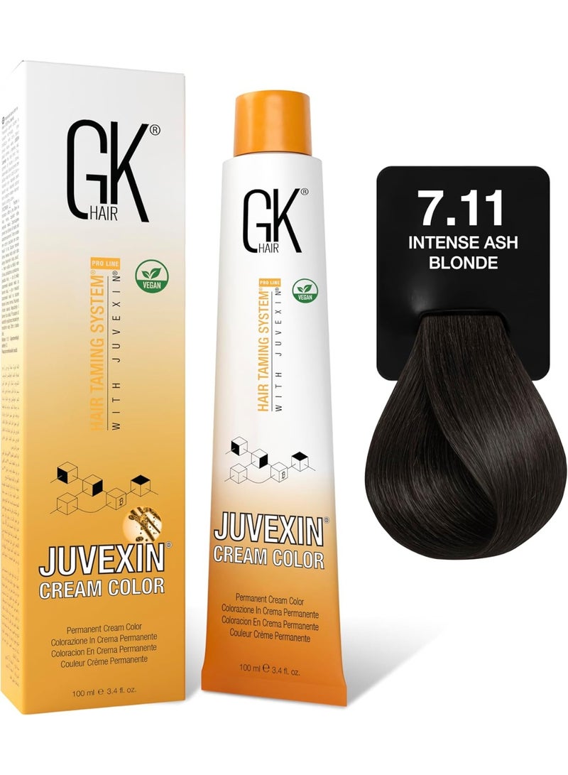 GK HAIR Color - 7.11 Intense Ash Blond 100ML